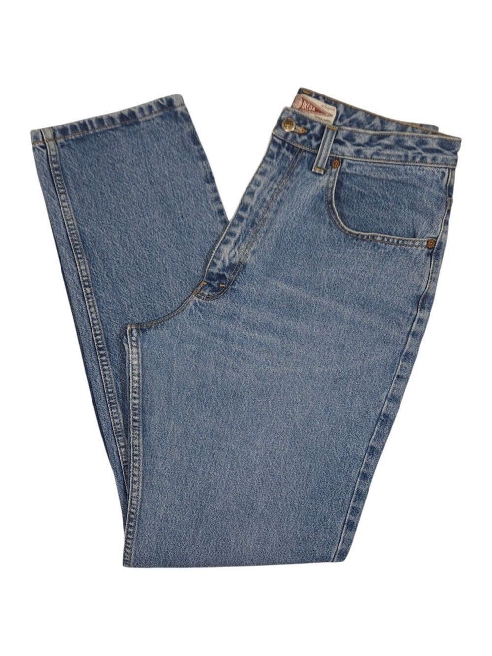 Vintage IKEDA Basic Authentic Straight-Leg Jeans Size 32 Light Wash